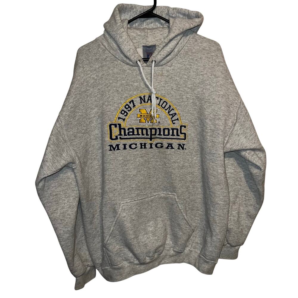Vintage 1997 Michigan University National Champions NCAA Logo 7 Hoodie L